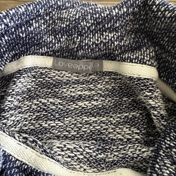 Women's Loveappella Blue White Marled Cowl Neck Sweater Size M Long Sleeve Pull - Picture 2 of 7